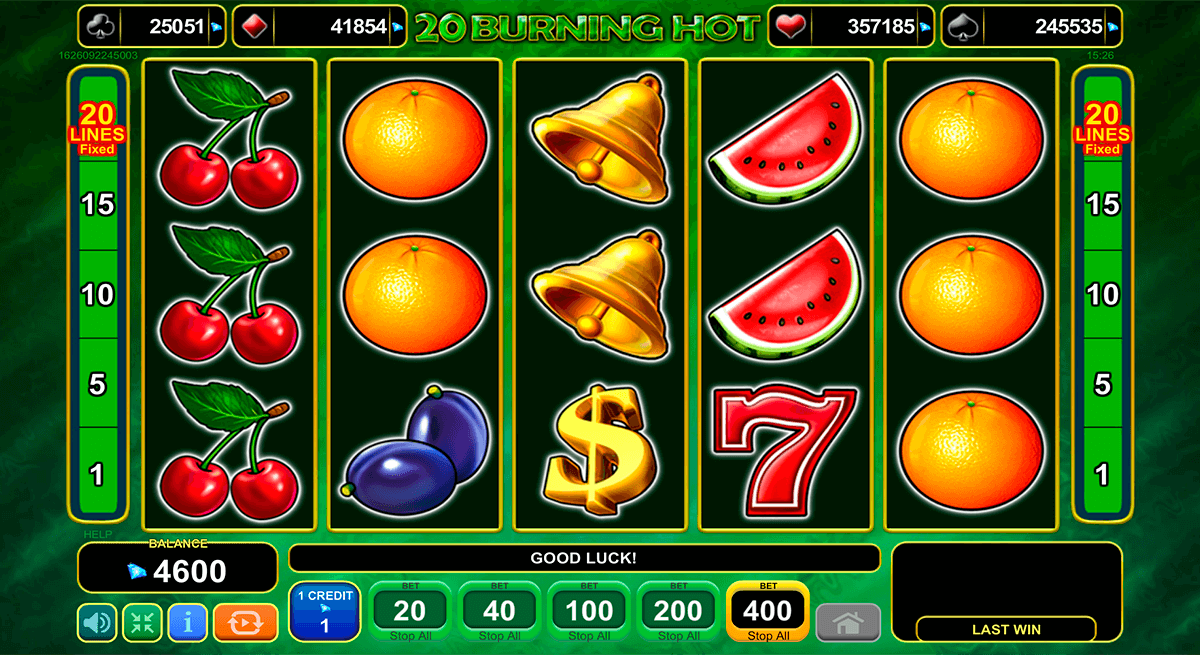20 burning hot egt automat online 