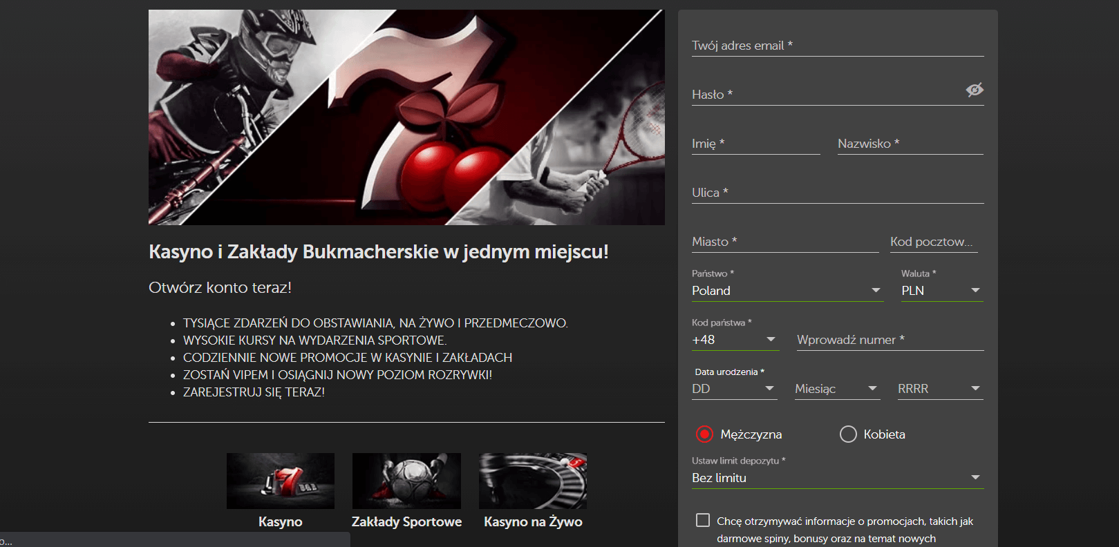 Betsafe casino rejestracja zdjęcie ekranu