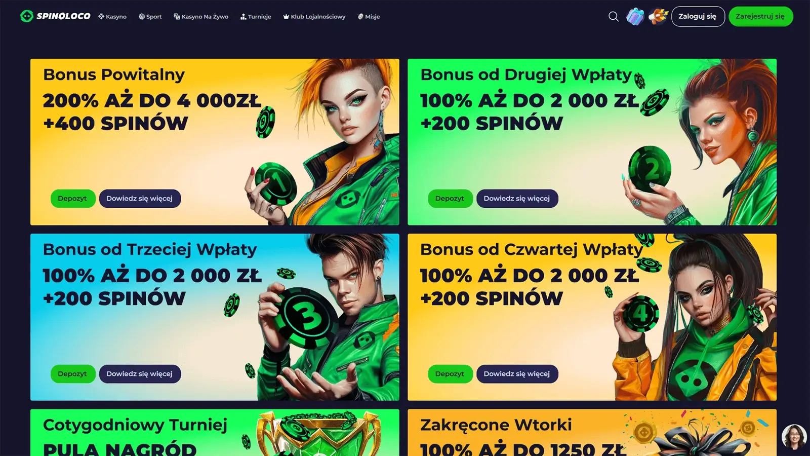 Bonusy i Promocje w Spinoloco Casino