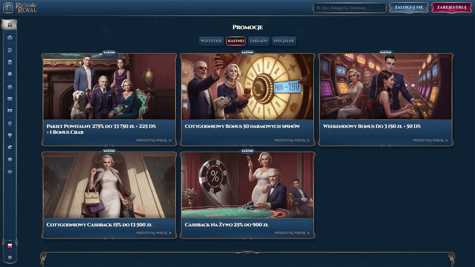 Bonusy i VIP w kasynie Rich Royal