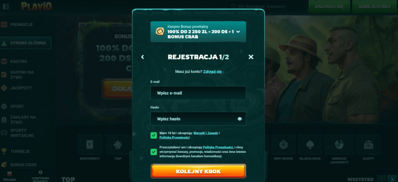 Etapy rejestracji
