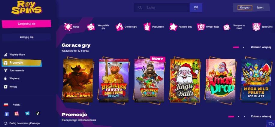 Gry hazardowe Casino RoySpins