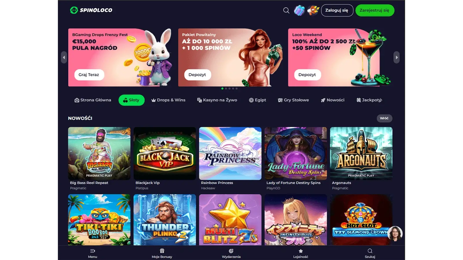 Mobilna kompatybilnosc Spinoloco Casino