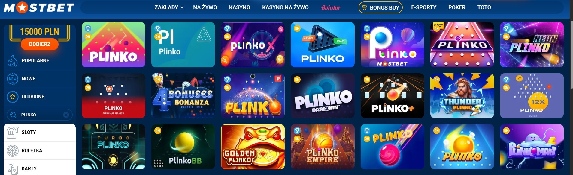 Plinko Mostbet