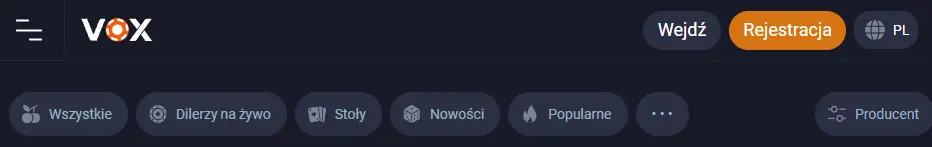 VOX krok  rejestracji