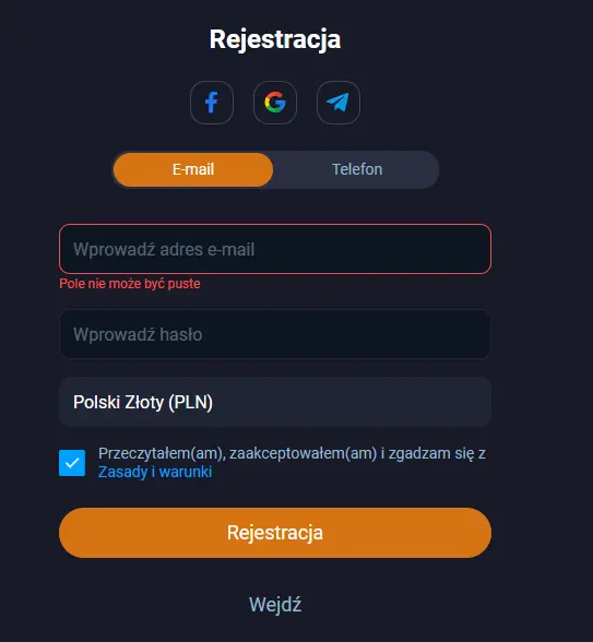VOX rejestracja