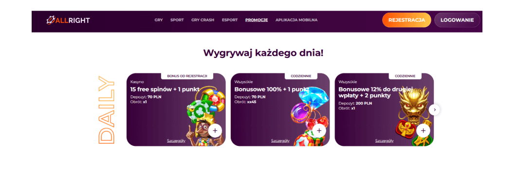 allright casino bonus