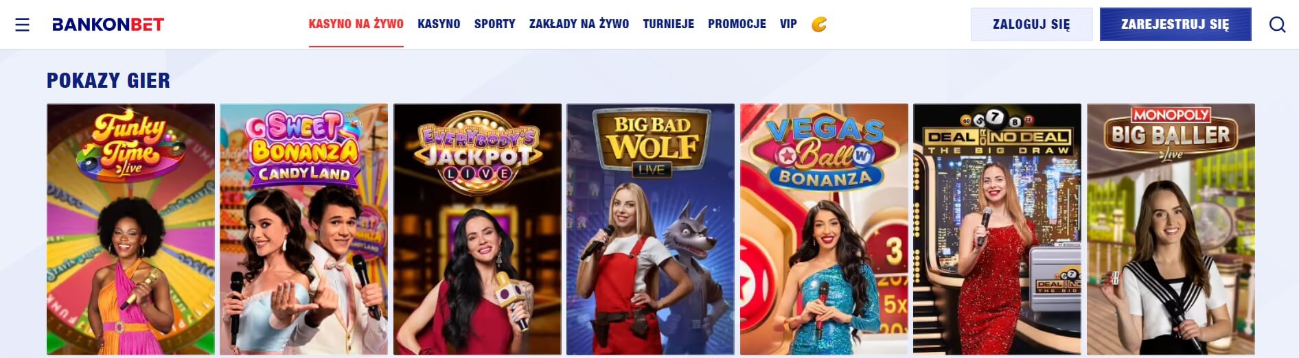 Bankonbet live casino screenshot