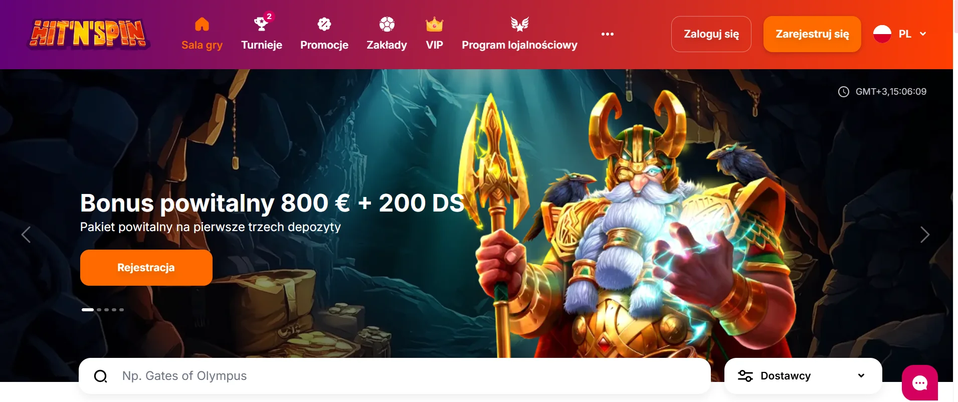 HitnSpin Casino Homepage