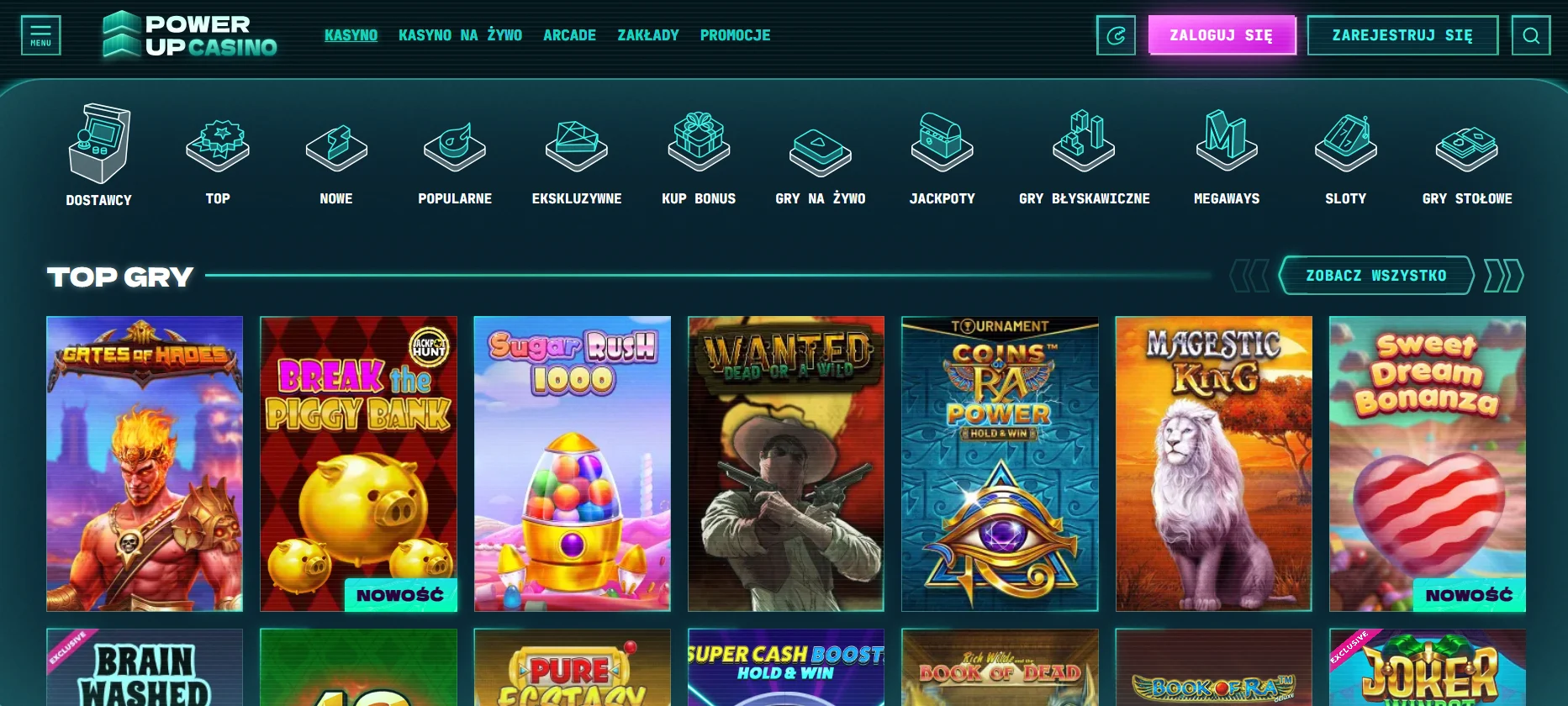 power up casino games