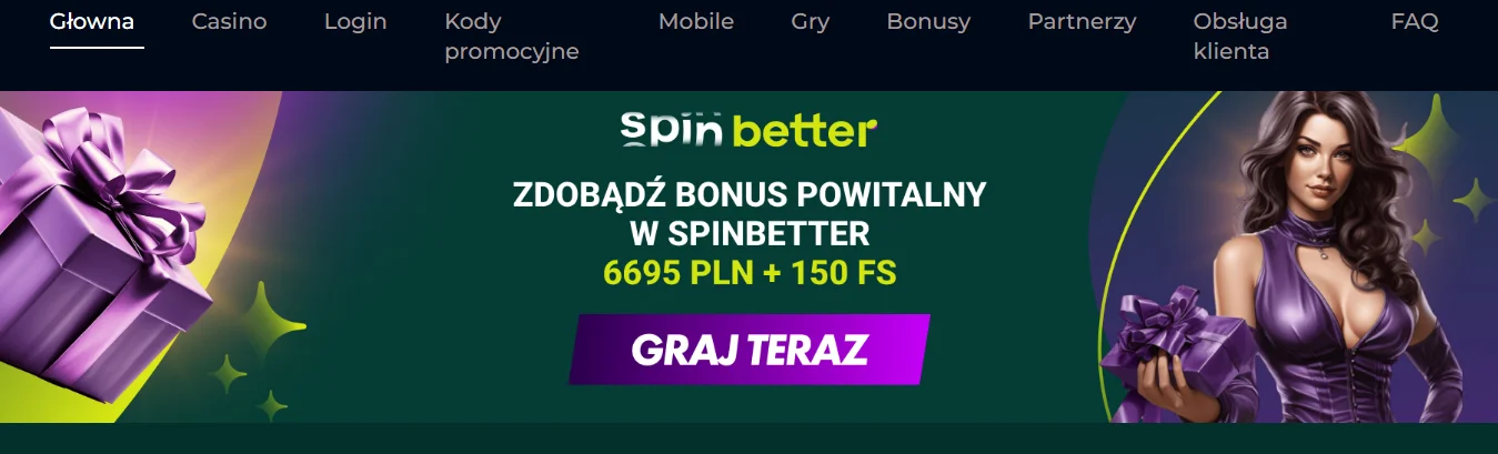 Spinbetter Casino Homepage
