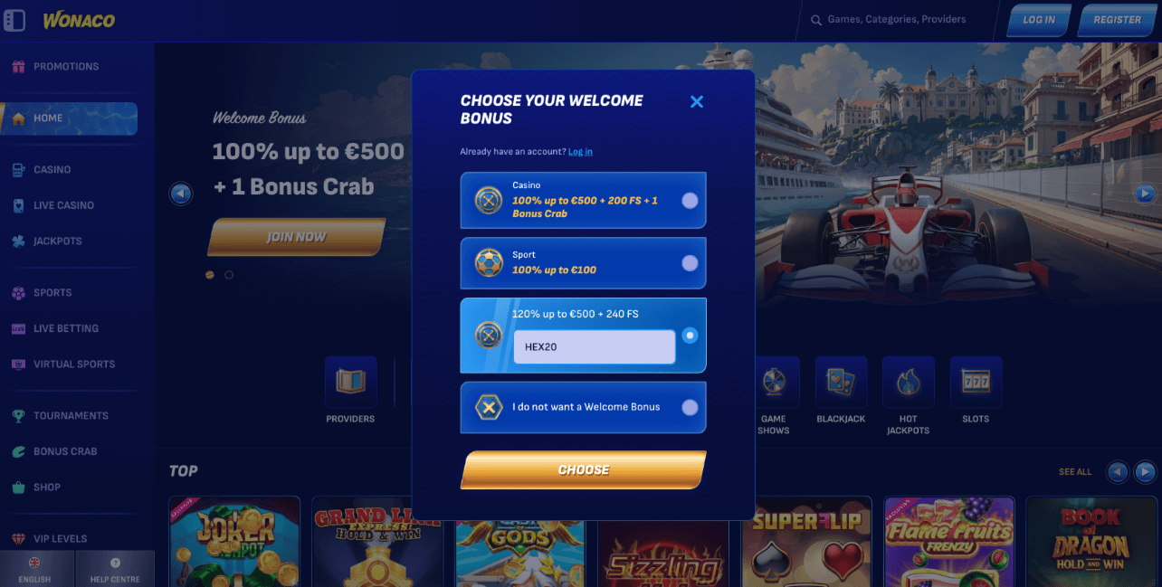 wonaco bonus