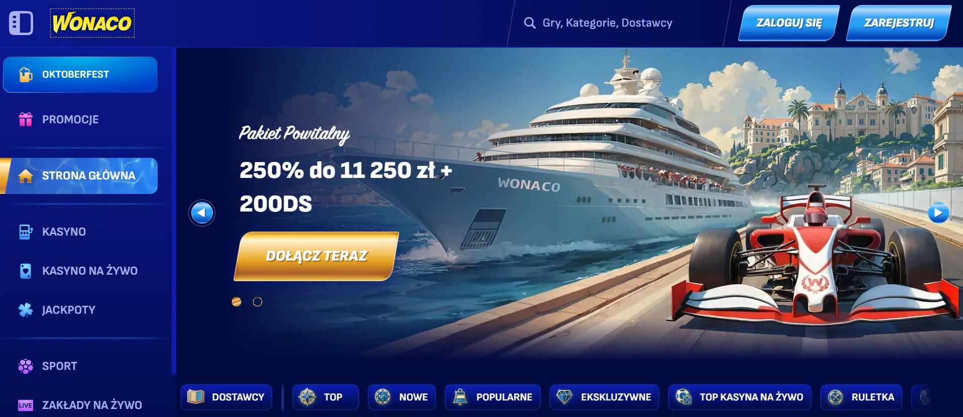 Wonaco Casino Homepage Poland