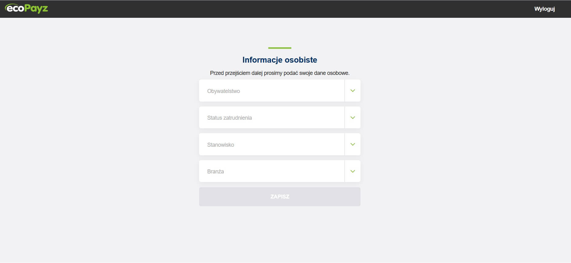 ecoPayz rejestracja