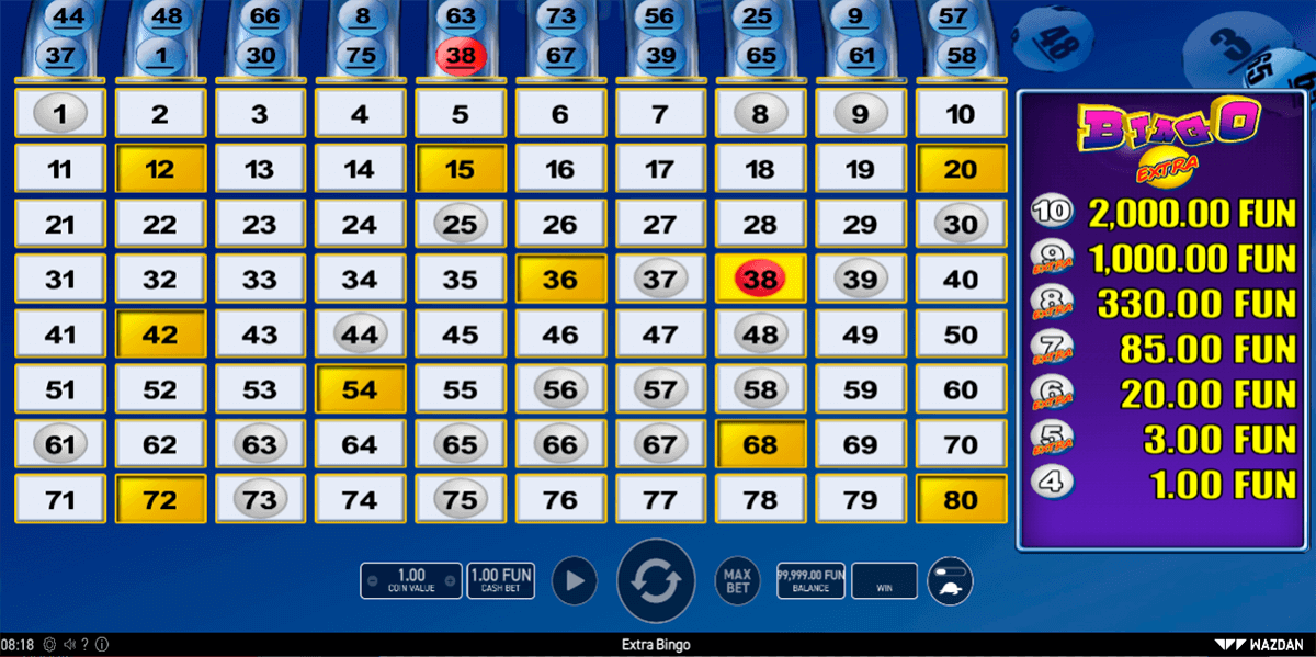extra bingo wazdan 