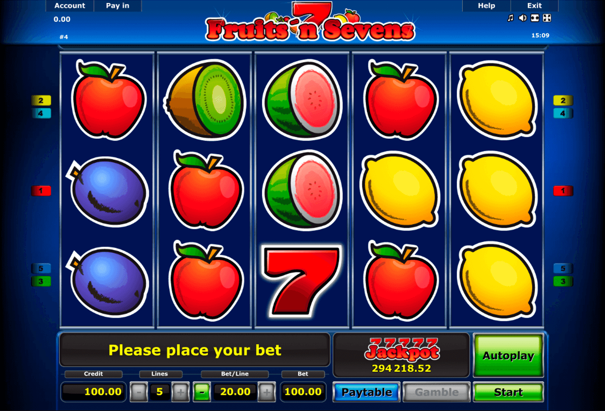 fruitsn sevens novomatic automat online 