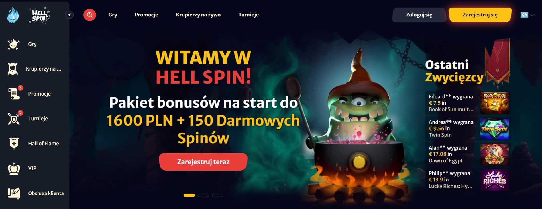 hellspin  oferta powitalna screenshot