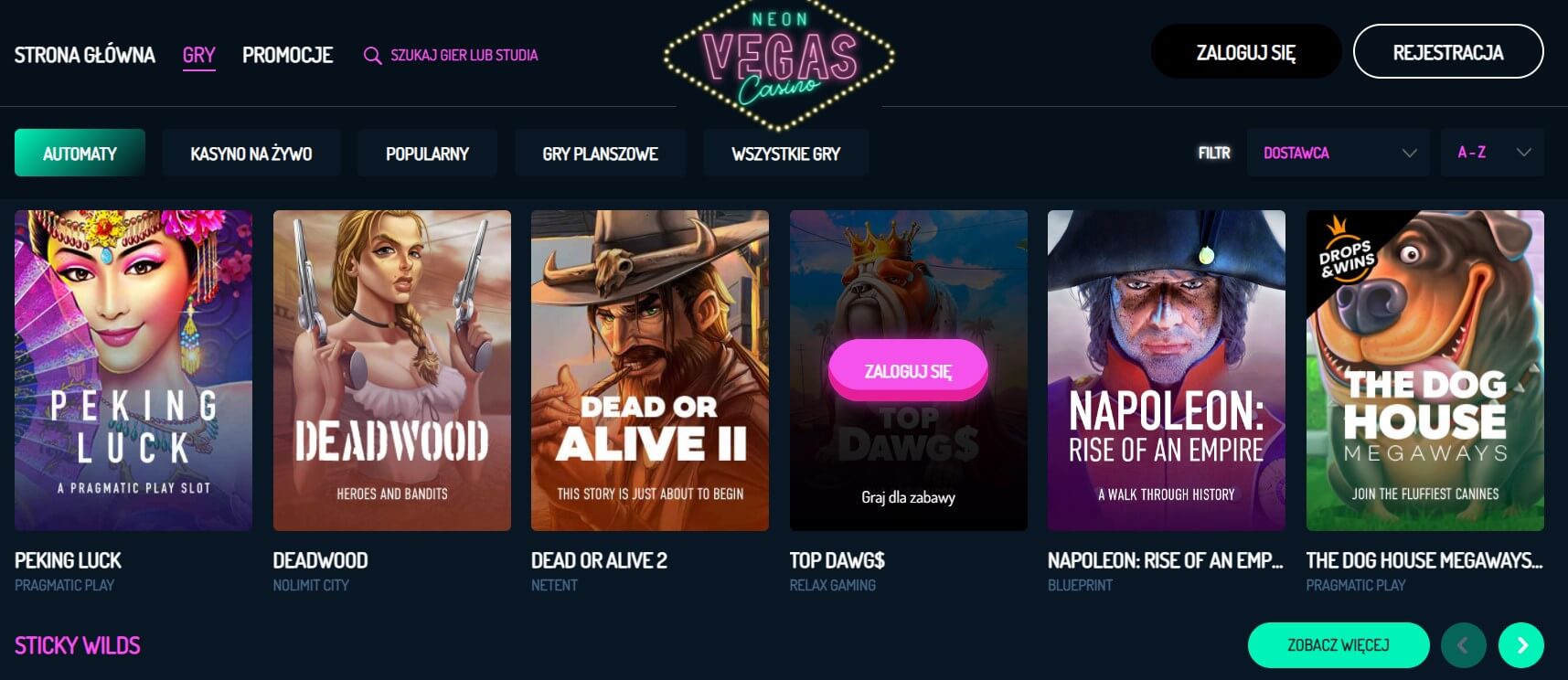 neon vegas gry screenshot
