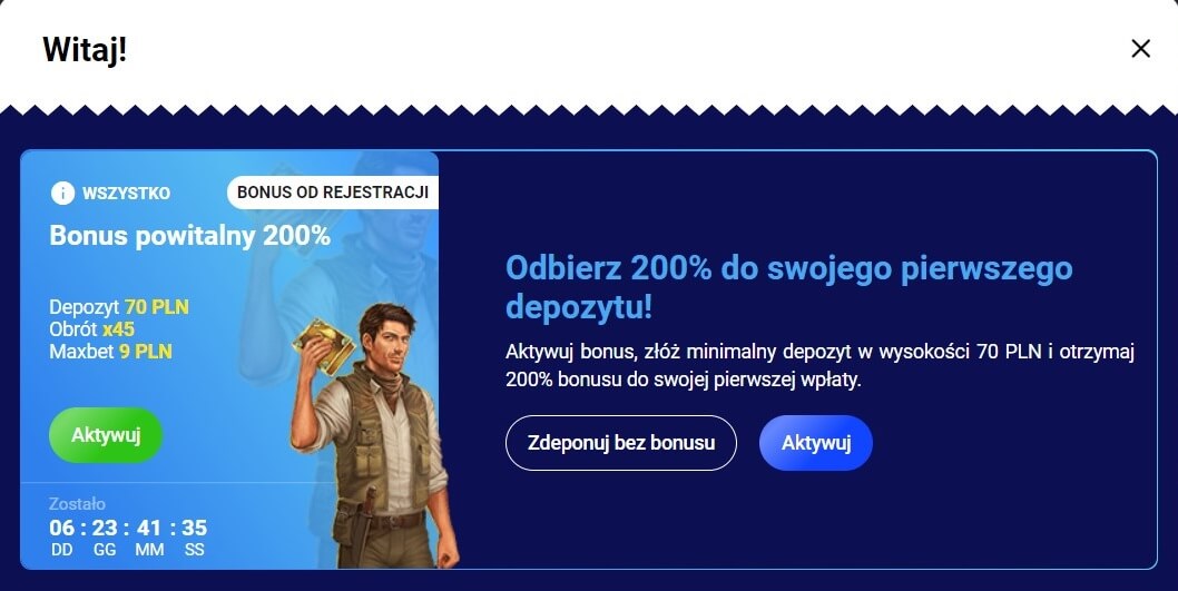 slottica rejestracja krok