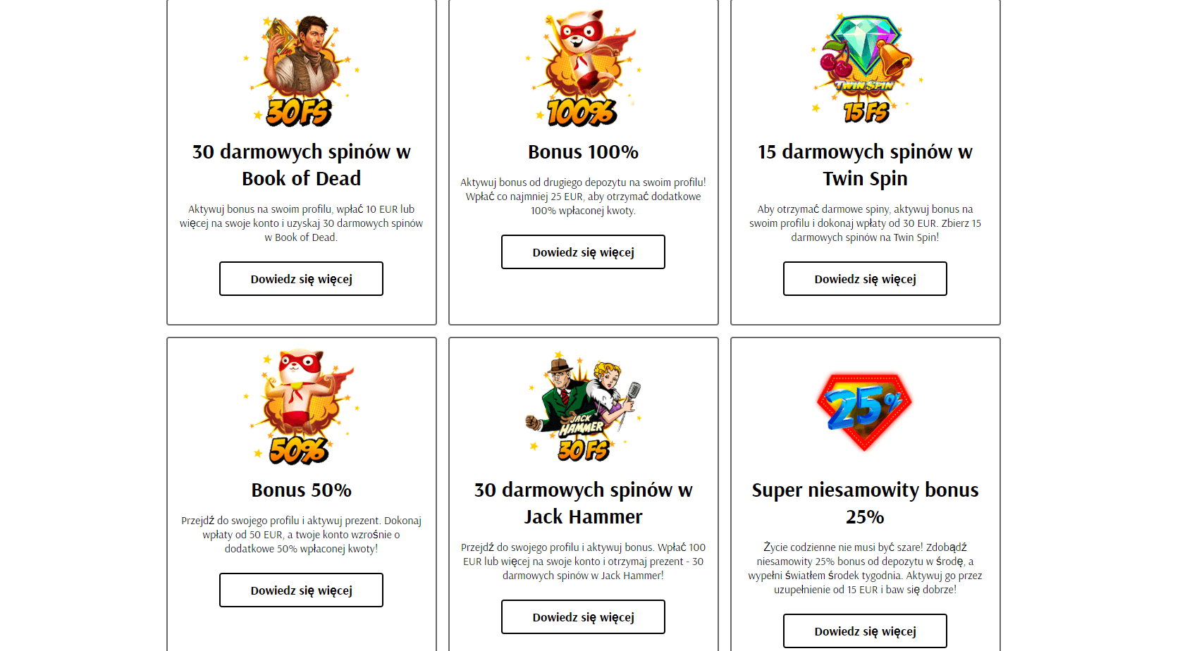 supercat casino bonus powitalny screenshot